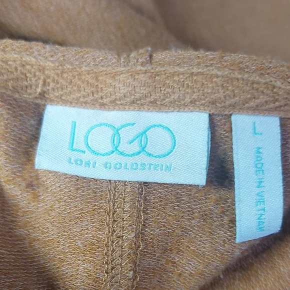 LOGO by Lori Goldstein Mustard Knit Cardigan Large - Picture 2 of 5